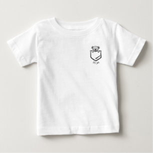 Camiseta Para Bebê Bebê Coala no Bolso Fofo Adicionar Nome