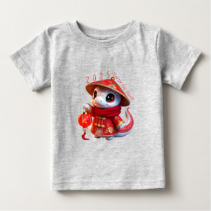 Camiseta Para Bebê Bebê Cobra Chinês Cinto Ano Novo 2025 Bebê T