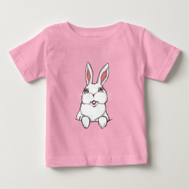 Camiseta Para Bebê Bebê coelho da Páscoa dá Páscoa para bebê (Frente)
