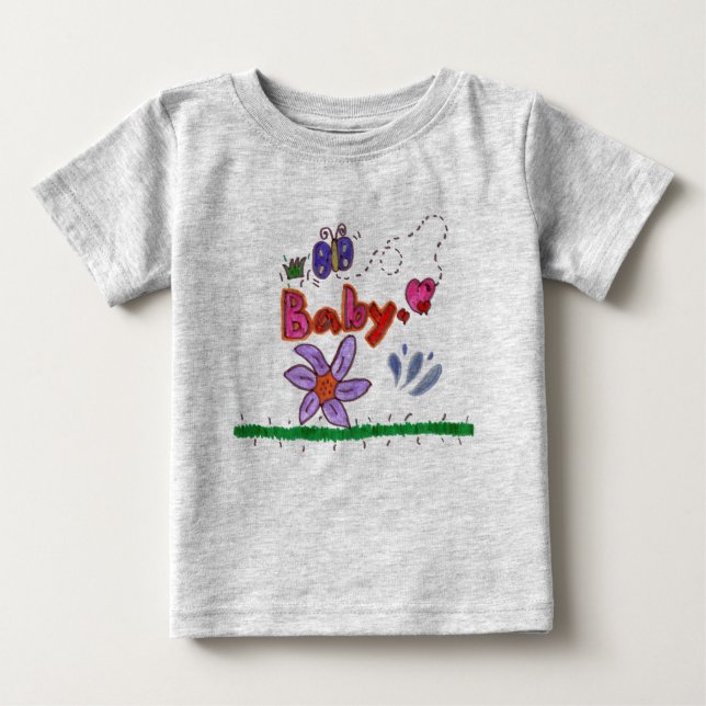Camiseta Para Bebê Bebê com borboleta (Frente)