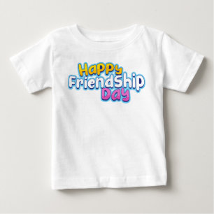 Camiseta Para Bebê Bebê com o logotipo "Feliz Dia da Amizade"
