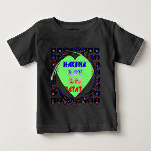 Camiseta Para Bebê Bebê Corações Luminosas Hakuna Matata Baby Design