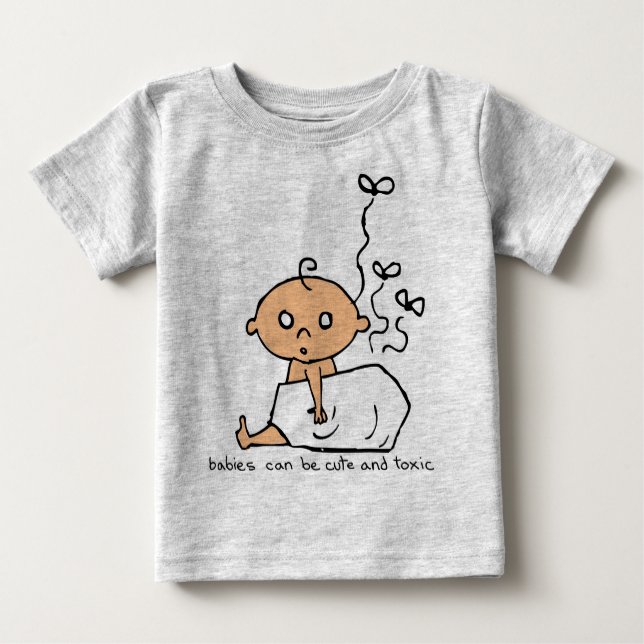 Camiseta Para Bebê Bebê-Cute e Tóxico (Frente)