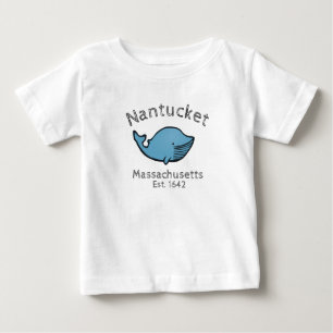 Camiseta Para Bebê Bebê da baleia azul de Nantucket