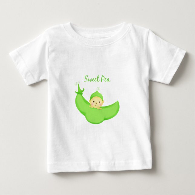 Camiseta Para Bebê Bebê da ervilha doce (Frente)