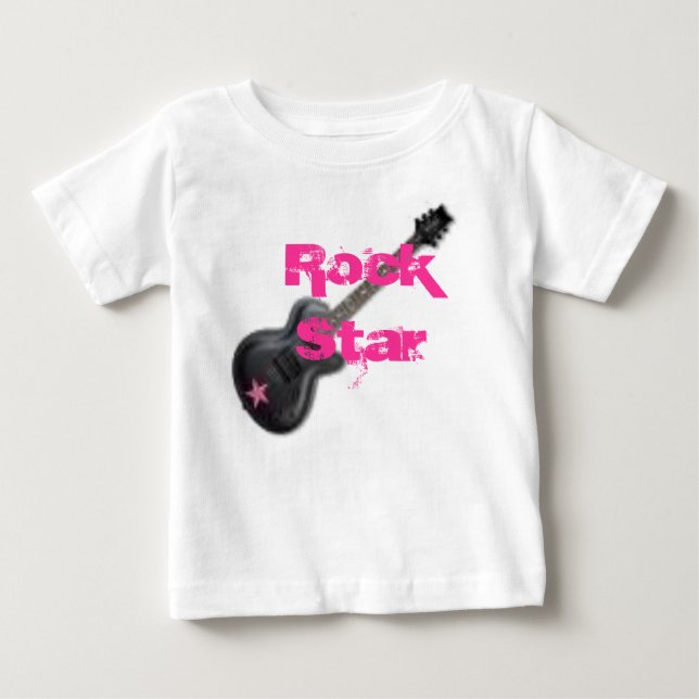 Camiseta Para Bebê bebê da estrela do rock, estrela do rock (Frente)
