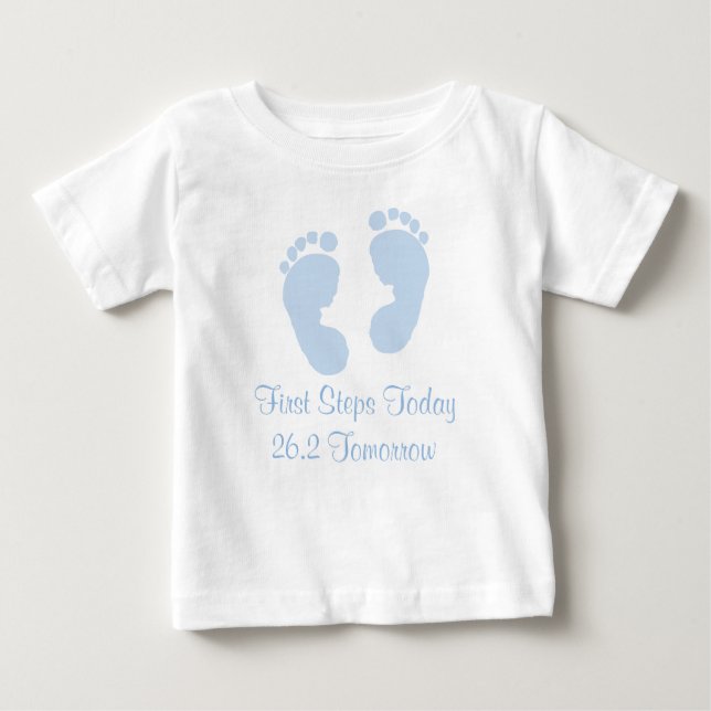 Camiseta Para Bebê Bebê da maratona 26,2 das primeiras etapas hoje (Frente)