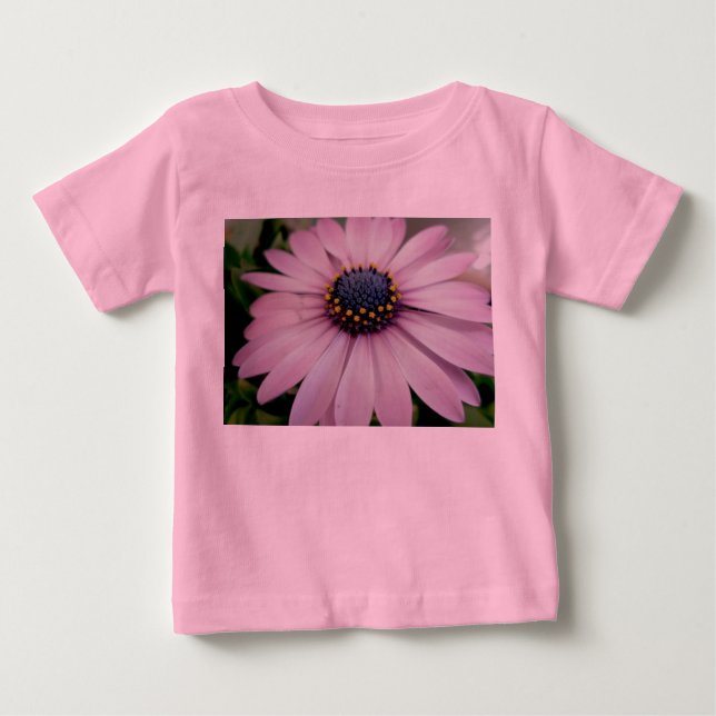 Camiseta Para Bebê Bebê da margarida híbrida rosa (Frente)
