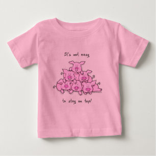 Camiseta Para Bebê Bebê da pirâmide do porco/camisetas engraçadas dos
