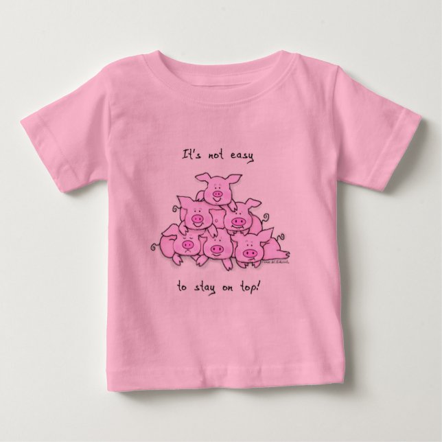 Camiseta Para Bebê Bebê da pirâmide do porco/camisetas engraçadas dos (Frente)