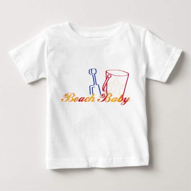 Camiseta Para Bebê Bebê da praia (Frente)