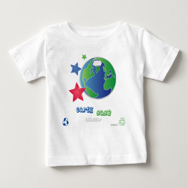 Camiseta Para Bebê bebê da terra (Frente)