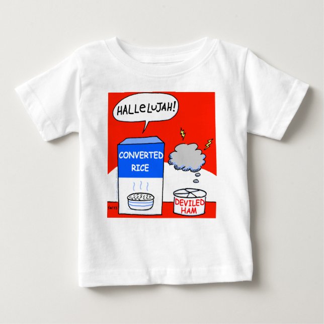 Camiseta Para Bebê Bebê de Cartoon Cristão Evangélico Limpo (Frente)