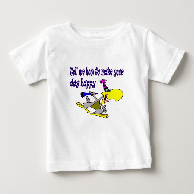 Camiseta Para Bebê bebê de dia feliz (Frente)