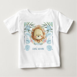 Camiseta Para Bebê Bebê de Ilustração de Leão Personalizado