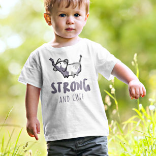 Camiseta Para Bebê Bebê de Ilustração Simples Forte e Bonita