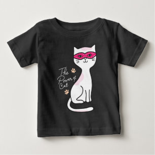 Camiseta Para Bebê Bebê de máscara de gato