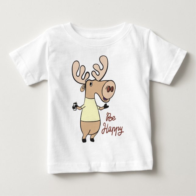 Camiseta Para Bebê Bebê de rena (Frente)
