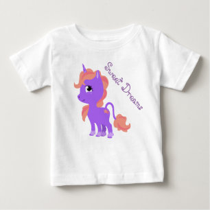 Camiseta Para Bebê Bebê de Unicorn Bonito