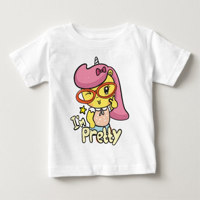 Camiseta Para Bebê Bebê de unicórnio bonito  (Frente)