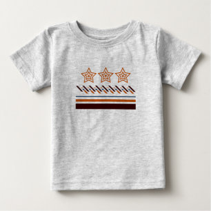 Camiseta Para Bebê Bebê de Verão Três Listras com Estrelas