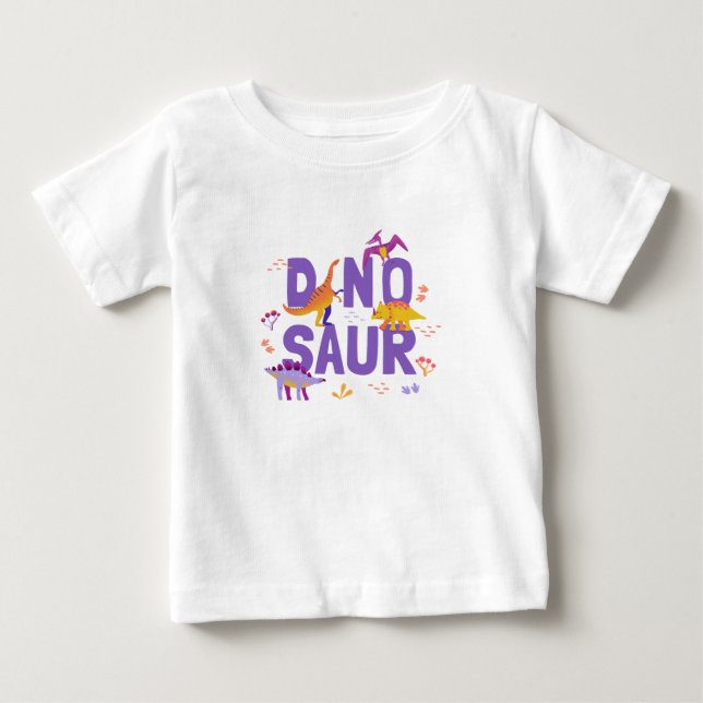 Camiseta Para Bebê Bebê dinossauro (Frente)