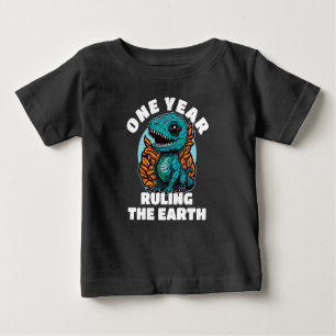 Camiseta Para Bebê Bebê Dinossauro, Um Ano, Aniversário