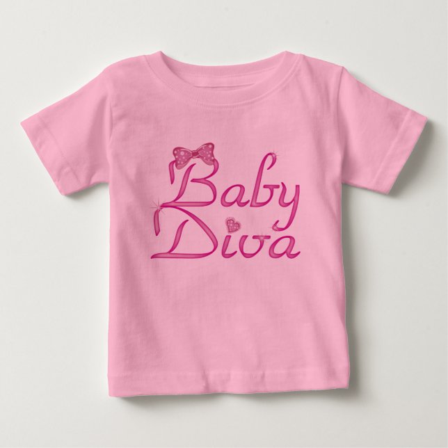 Camiseta Para Bebê Bebê Diva (Frente)