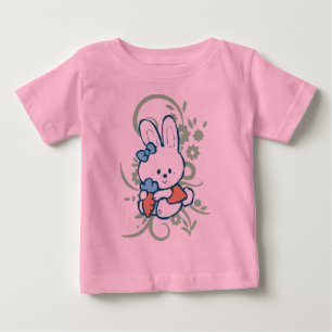 Camiseta Para Bebê Bebê do coelho da cenoura