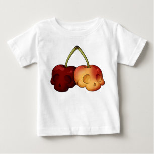 Camiseta Para Bebê Bebê do crânio de cereja doce