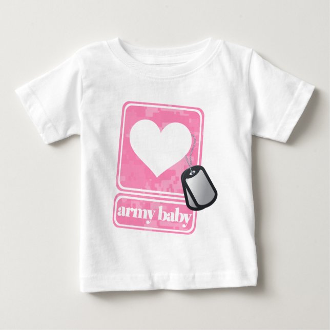 Camiseta Para Bebê Bebê do Exército (menina) (Frente)