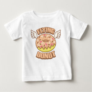Camiseta Para Bebê Bebê donut voador 