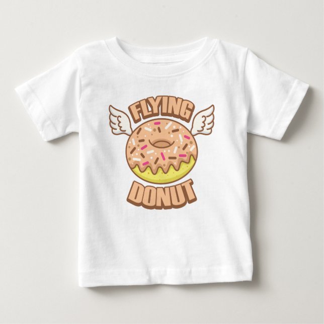 Camiseta Para Bebê Bebê donut voador  (Frente)