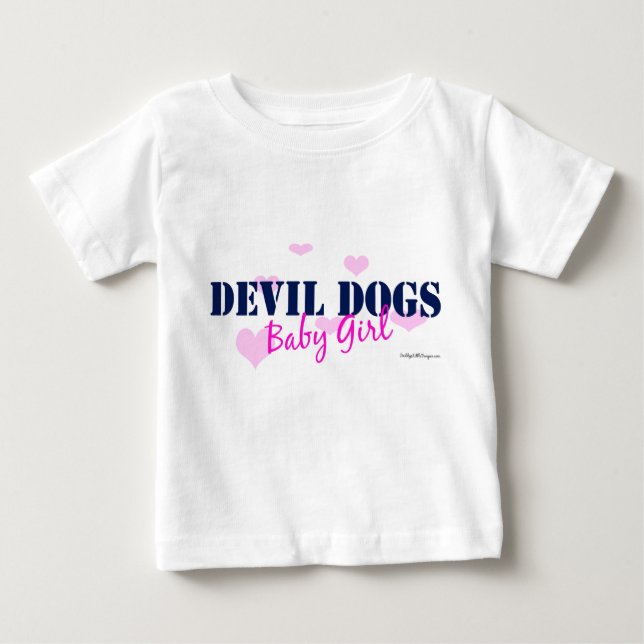 Camiseta Para Bebê Bebé dos cães de diabo - com a Capa longa dos (Frente)