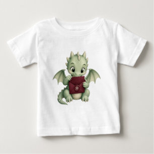 Camiseta Para Bebê Bebê Dragão Fofo com Envelope Vermelho para Crianç