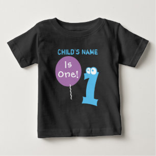 Camiseta Para Bebê bebê é um 1, 1rua primeiro Aniversário, adicionar 