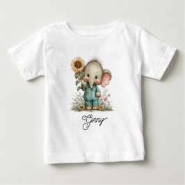 Camiseta Para Bebê Bebê Elefante Fofo