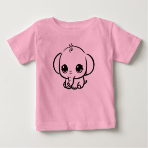 Camiseta Para Bebê Bebê Elefante Fofo
