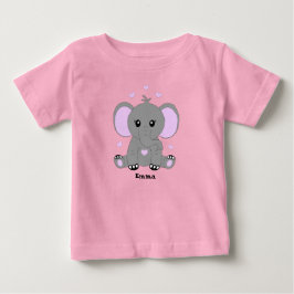 Camiseta Para Bebê Bebê elefante fofo de rosa para meninas