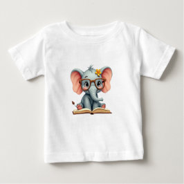 Camiseta Para Bebê Bebê Elefante Sábio