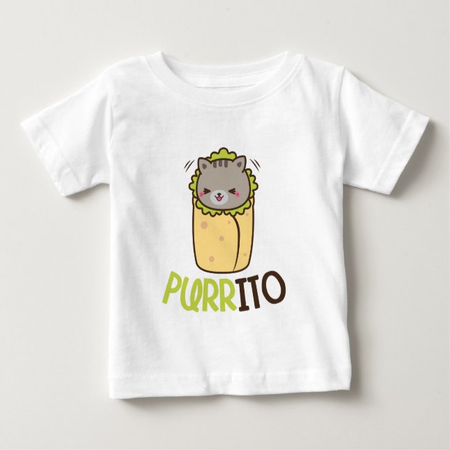 Camiseta Para Bebê Bebê engraçado da arte da palavra do Burrito do (Frente)