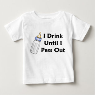 Camiseta Para Bebê Bebê Engraçado Eu Bebo Até Sair