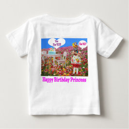 Camiseta Para Bebê bebê. Feliz aniversário Princesa vermelha panda/ac