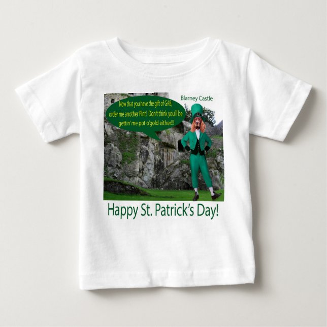 Camiseta Para Bebê bebê. Feliz Rua. Dia de Patrick. (Frente)