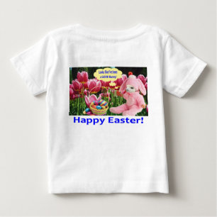 Camiseta Para Bebê bebê. Felz pascoa alpaca/coelho