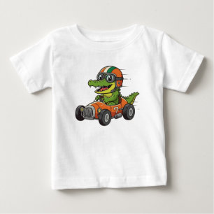 CAMISETA PARA BEBÊ BEBÊ FOFO CROC MOTORISTA DE CARRO DE CORRIDA