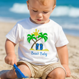 Camiseta Para Bebê Bebê Fofo da Praia 