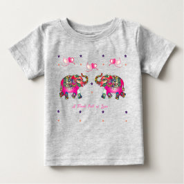 Camiseta Para Bebê Bebê Fofo Elefante Artístico