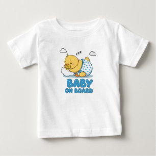 Camiseta Para Bebê Bebê Frango Adormecido Sinal de Carro 'Bebê a Bord