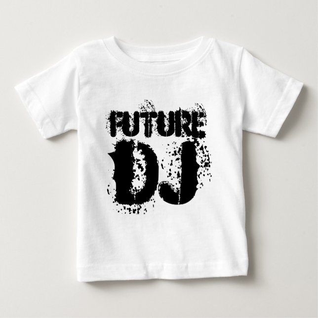 Camiseta Para Bebê bebê futuro do DJ, romper da veste do t-shirt da (Frente)